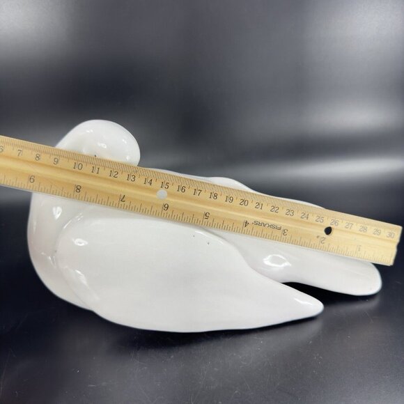 Italian Art Pottery Ruffled Fluffy Dove Large Hand Painted Pigeon Bird Marked - Picture 10 of 16